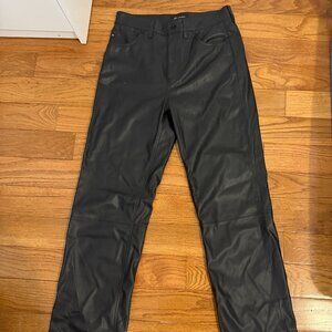 AG Jeans, faux leather boot leg pants, women's 28